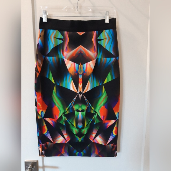 Milly Kaleidoscope Print Scuba Knit Skirt Size 6 - Picture 1 of 6